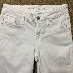 White Rockstar Midrise Old Navy Skinny Jeans